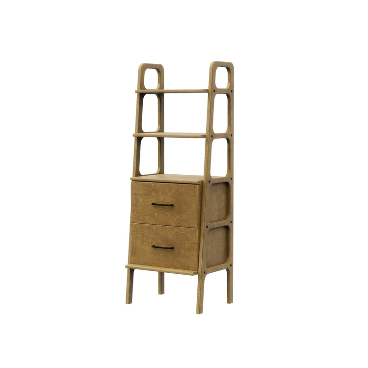 mid-century-modern-bookcase-with-drawers