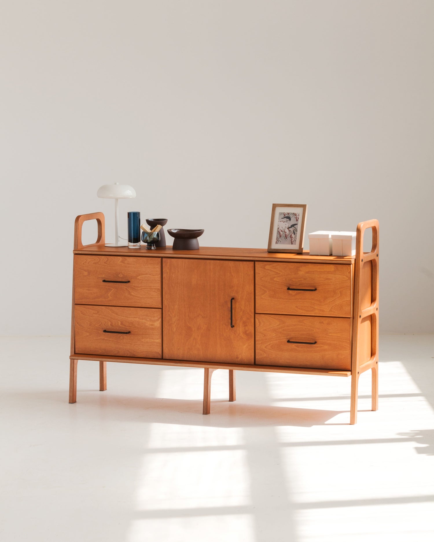 Mid-Century Credenza · Two Drawers & Cabinet · 143 cm