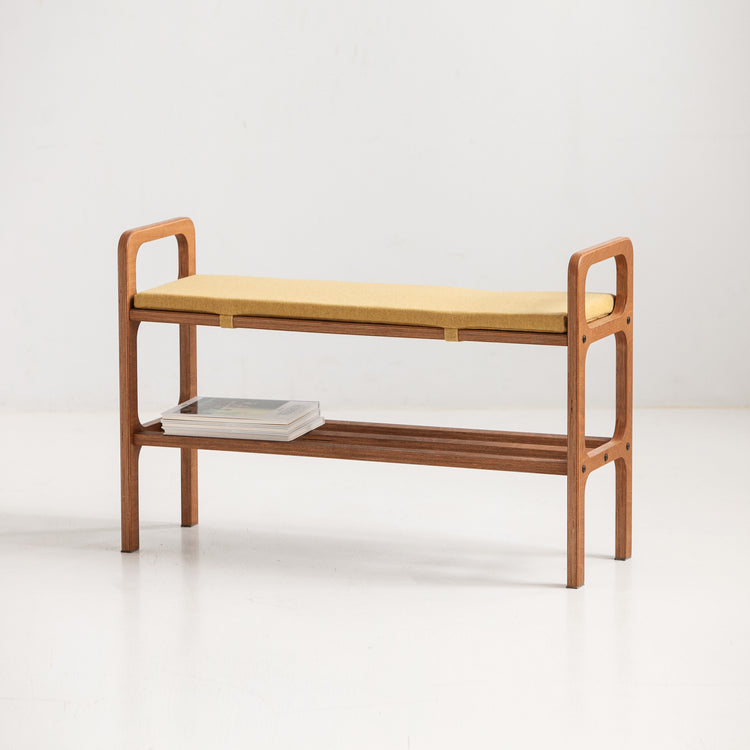 Bench with straight legs and cushion