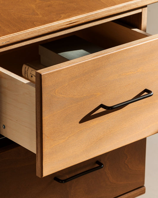 Mid-Century Two Person Desk, 220 cm, in birch plywood (view 2)