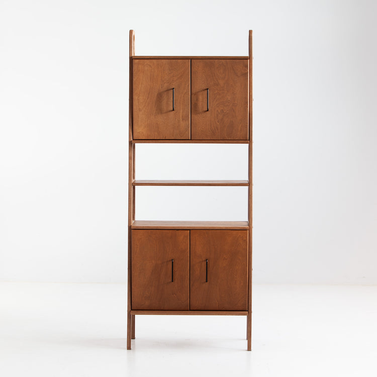 Bookcase Maxi W74 with two cabinets WALNUT