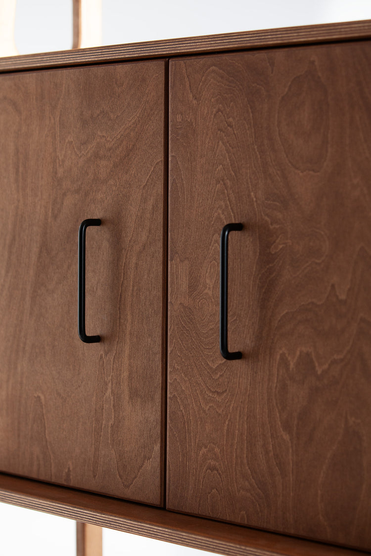 Bookcase Maxi W74 with two cabinets WALNUT