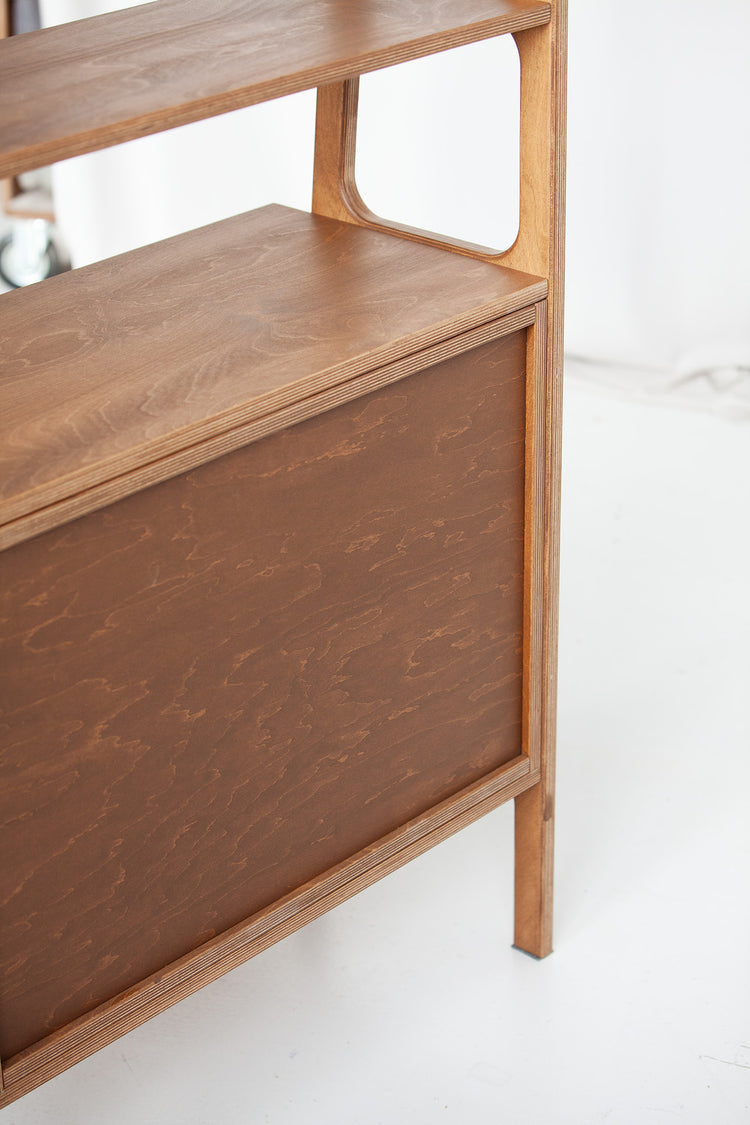 Bookcase Maxi W74 with two cabinets WALNUT