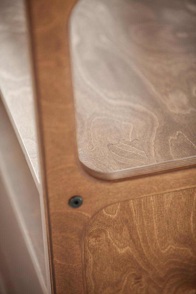 Bookcase Maxi with cabinet open W74 WALNUT