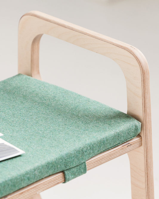 Long Entryway Bench with Cushion, 120–150 cm, in birch plywood (view 3)