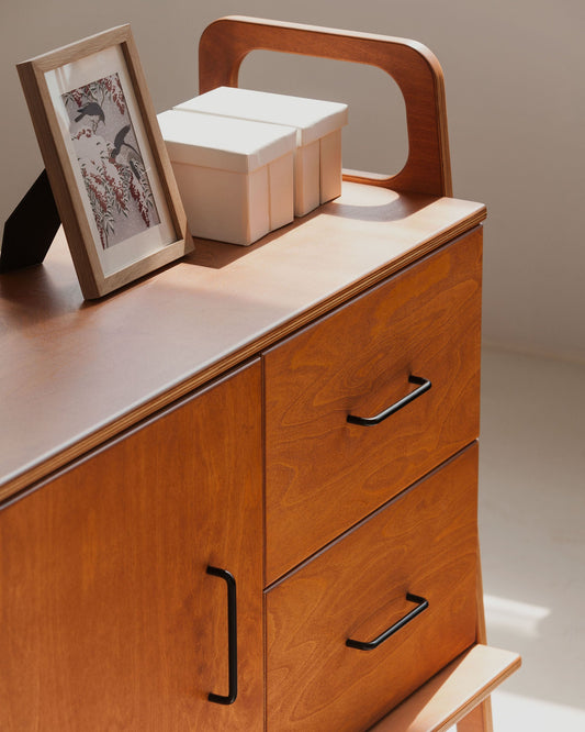Mid-Century Credenza · Two Drawers & Cabinet · 143 cm