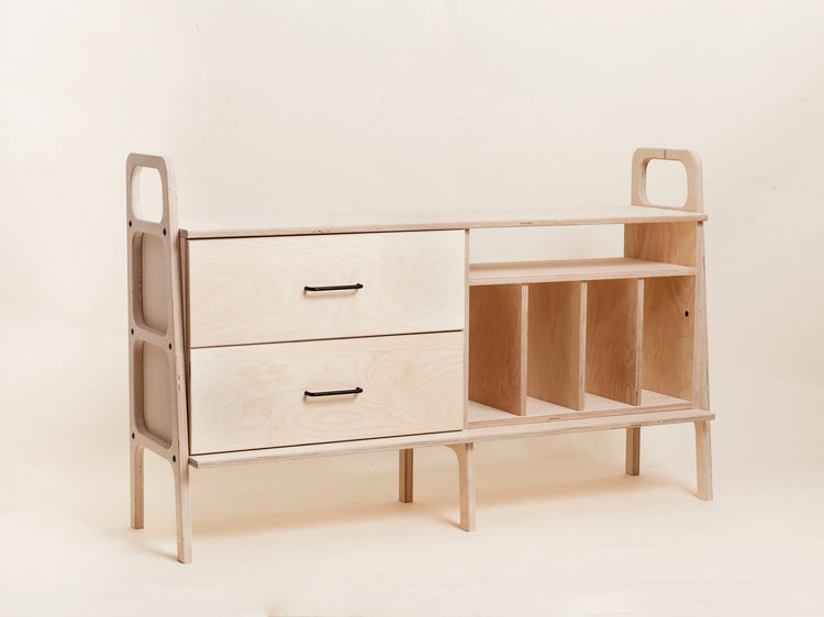 empty-mid-century-modern-sideboard