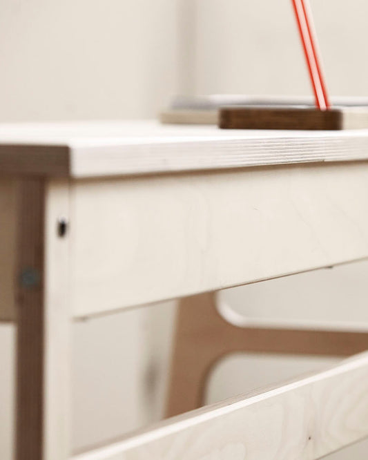 Mid-Century L-Shape Desk, 65/65, in birch plywood (view 4)