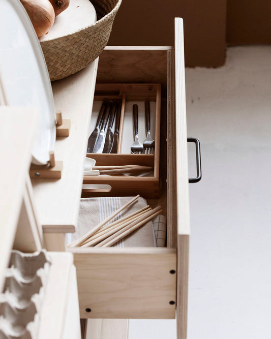 open-drawer-mid-century-wooden-sideboard