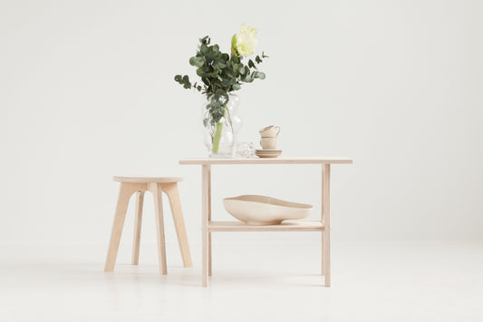 Mid-century coffee tables made of birch plywood