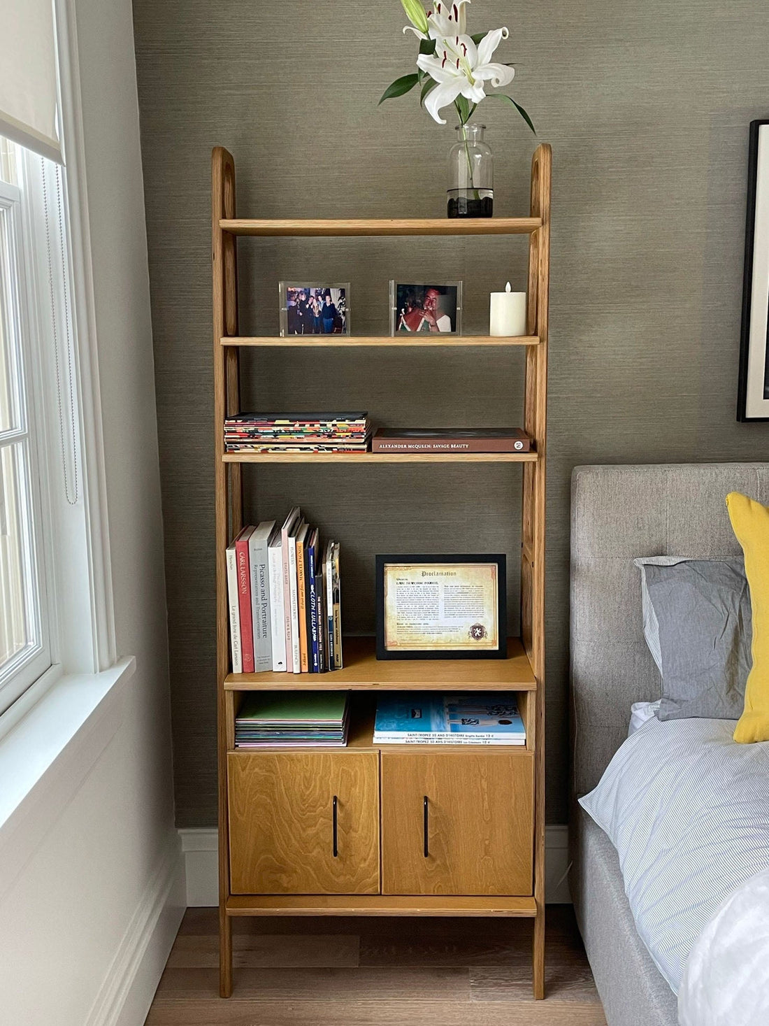 Case Study: Birch Bookcase & Matching Bedside for F in Sag Harbor, NY
