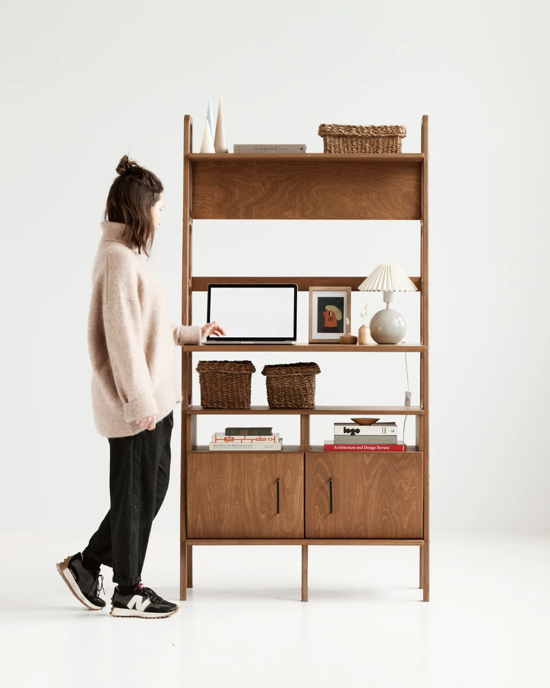 Mid-Century Standing Desk with Shelf · 190 cm