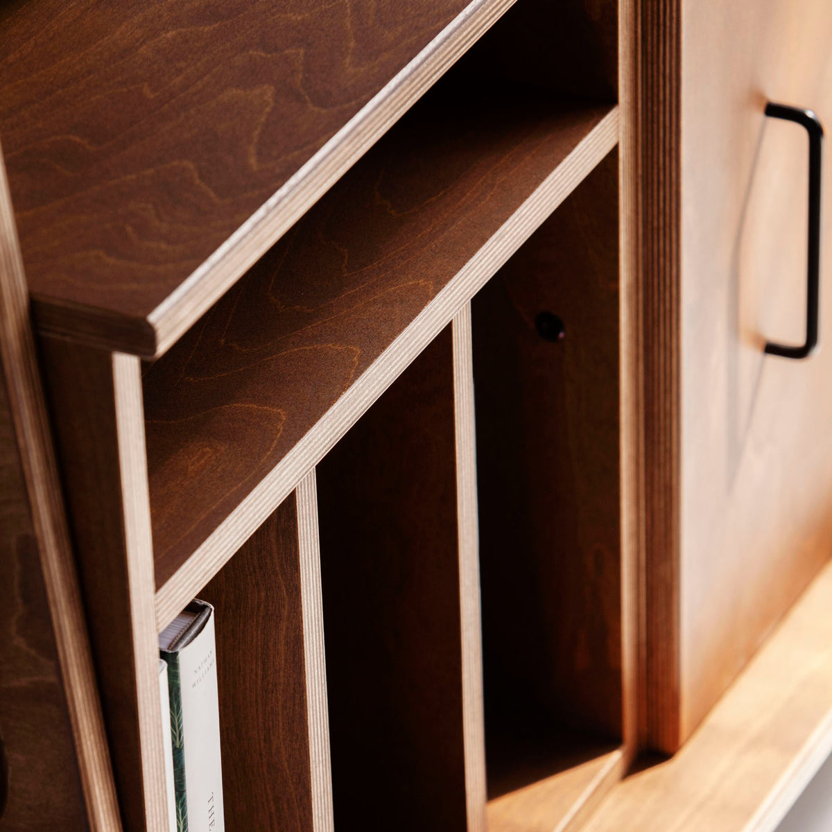 Vinyl Record Credenza · Two Vinyl Bays & Cabinet · 143 cm