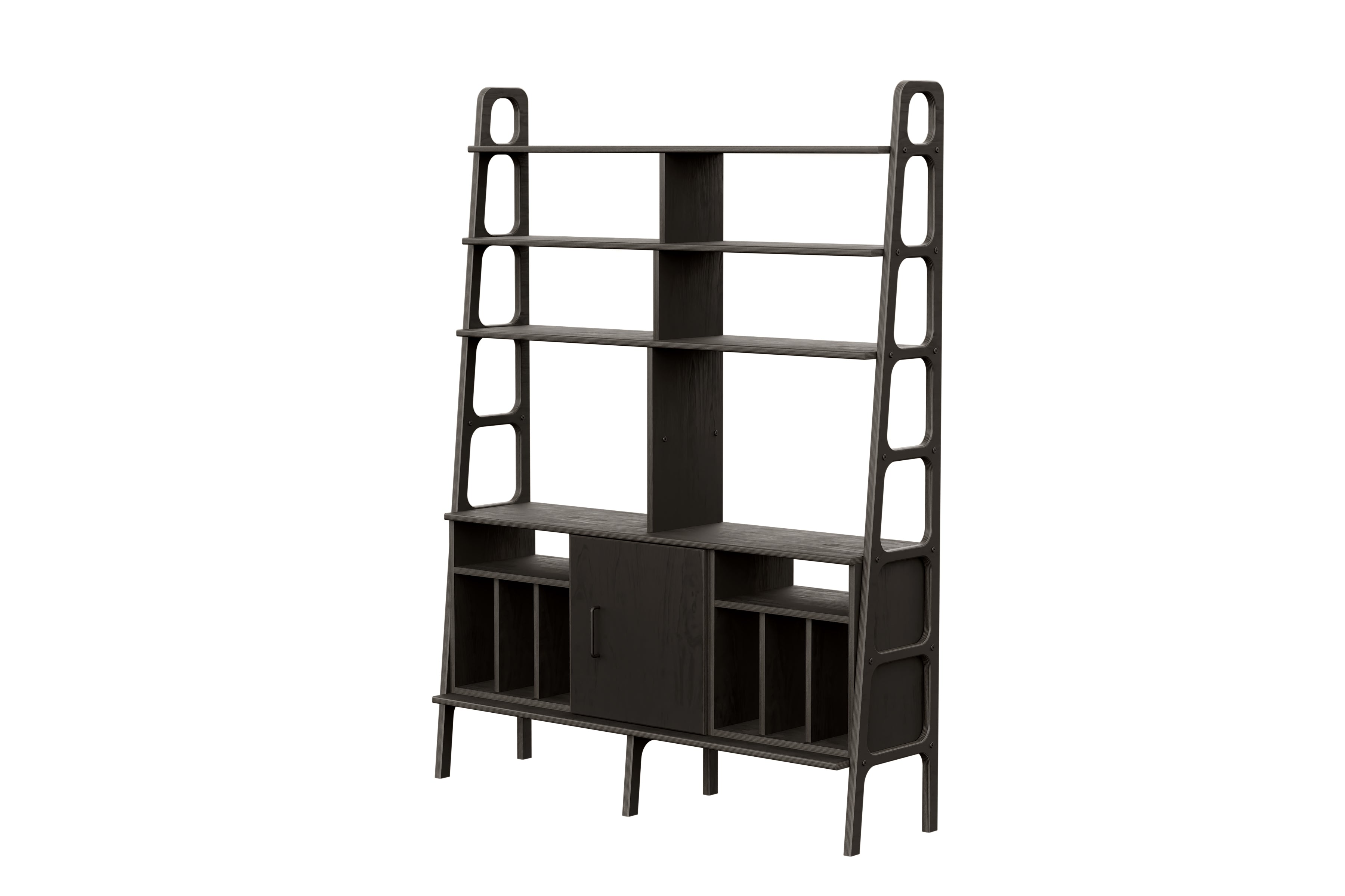 Maxi Bookcase: Stylish Mid-Century Drawers and Vinyl Storage Maxi Bookcase: Stylish Mid-Century Drawers and Vinyl Storage