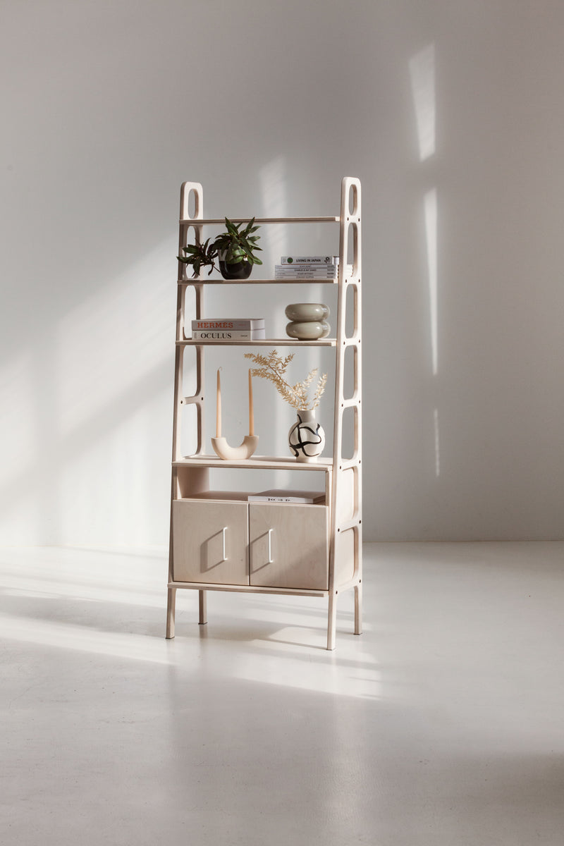 Bookcase Maxi with cabinet open