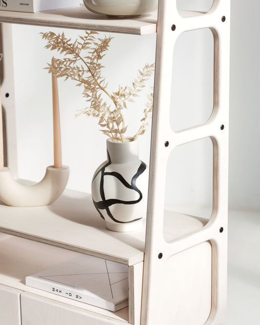 Bookcase Maxi with cabinet open