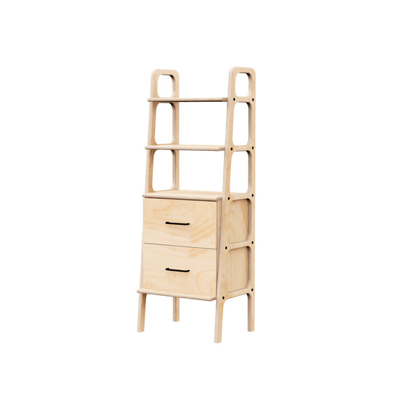 mid-century-modern-bookcase-with-drawers