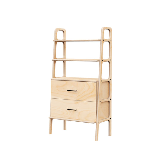 mid-century-modern-bookcase-with-drawers