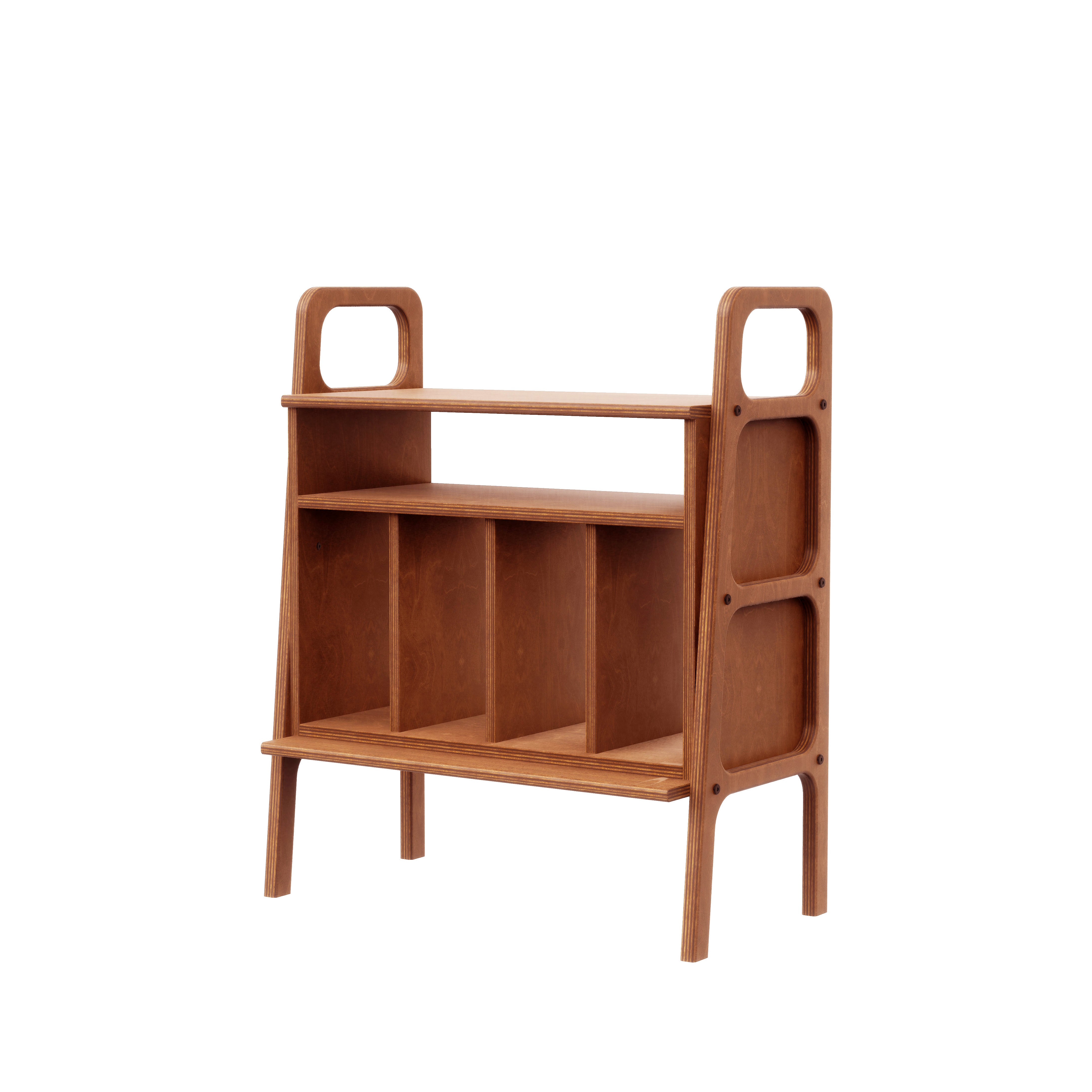 Mid-Century Modern Vinyl Record Cabinet: Bookcase Mini with Vinyl Box