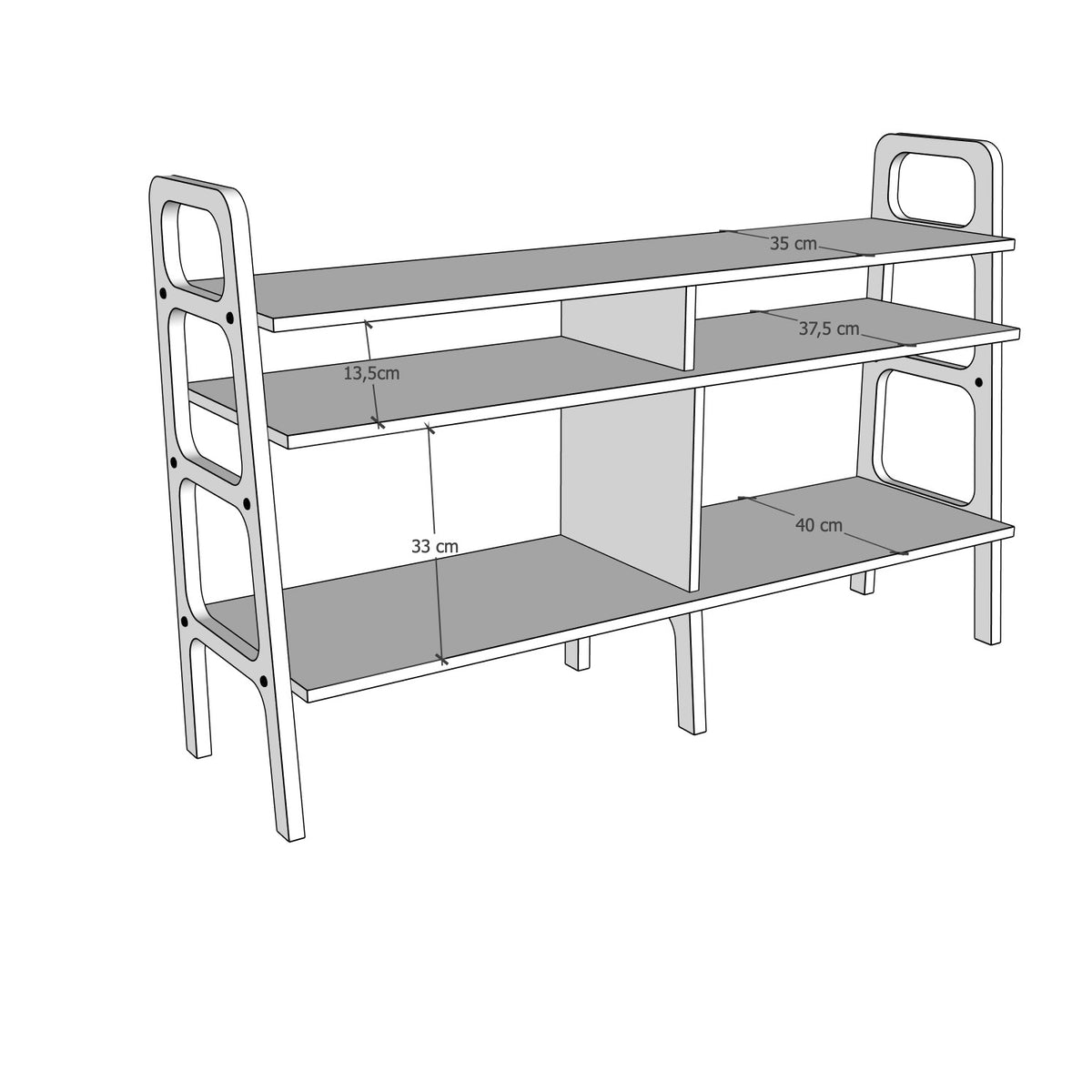 Bücherregal Double Mini 