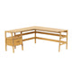 Mid-Century L-Shape Desk, 1 Drawer, 49/65, in light oak birch plywood