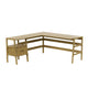 Mid-Century L-Shape Desk, 1 Drawer, 49/65, in oak birch plywood