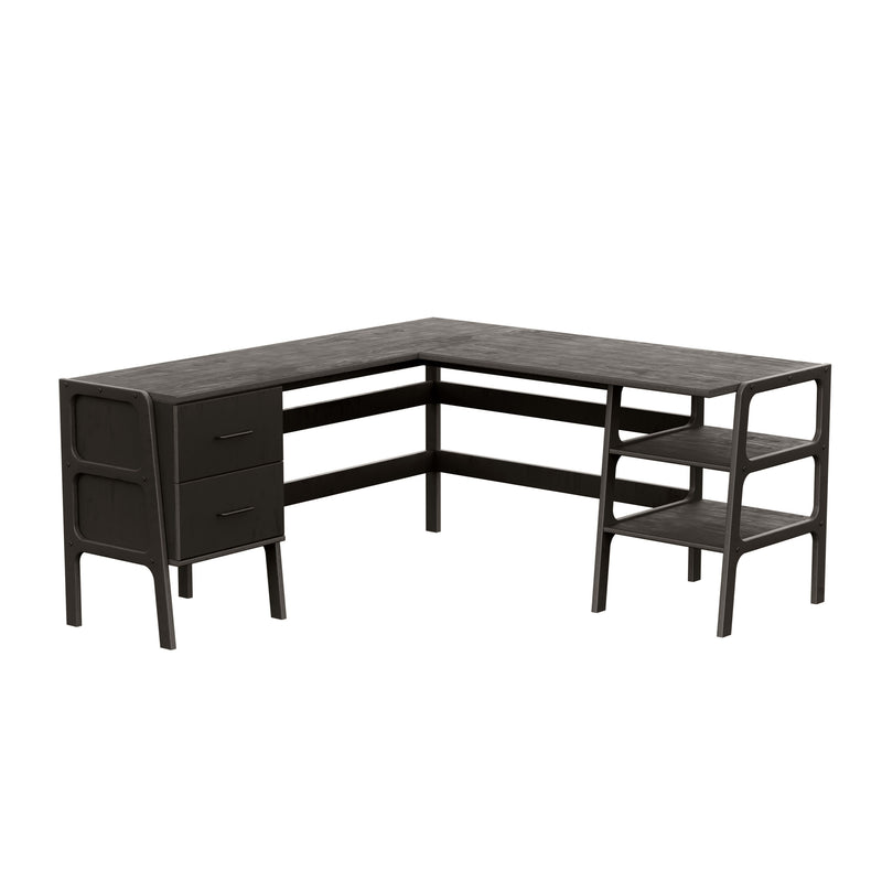 L-Shape Desk 11 with drawers and shelves