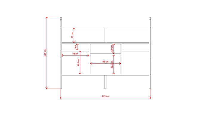 Bookcase Double Midlite Vinyl