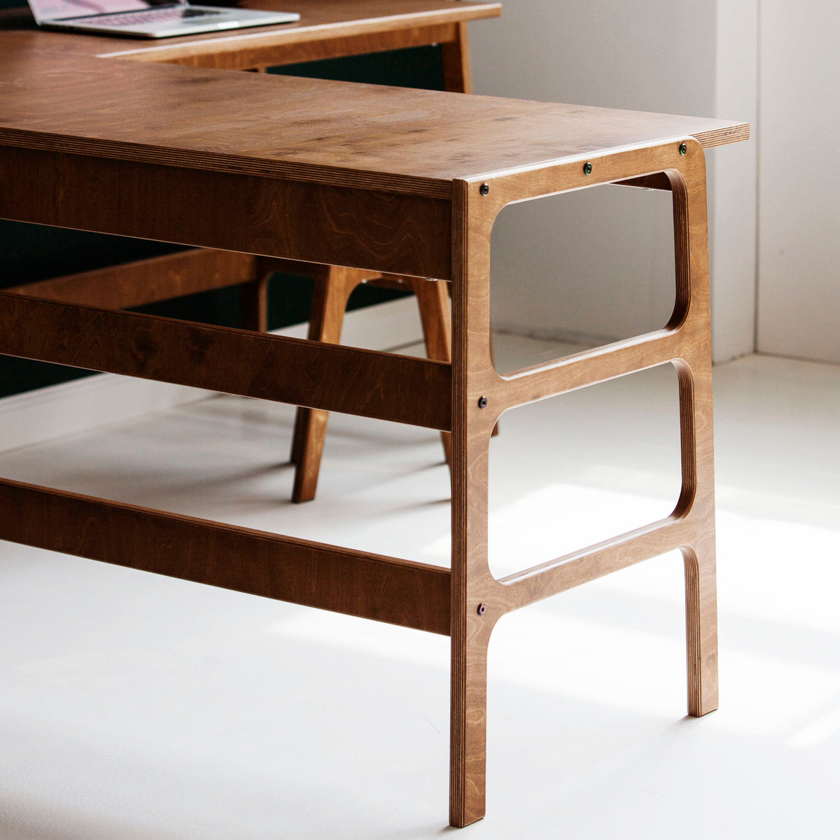 L-shape-wooden-midcenutry-computer-desk