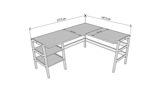 L-Shape Desk 15 with shelves