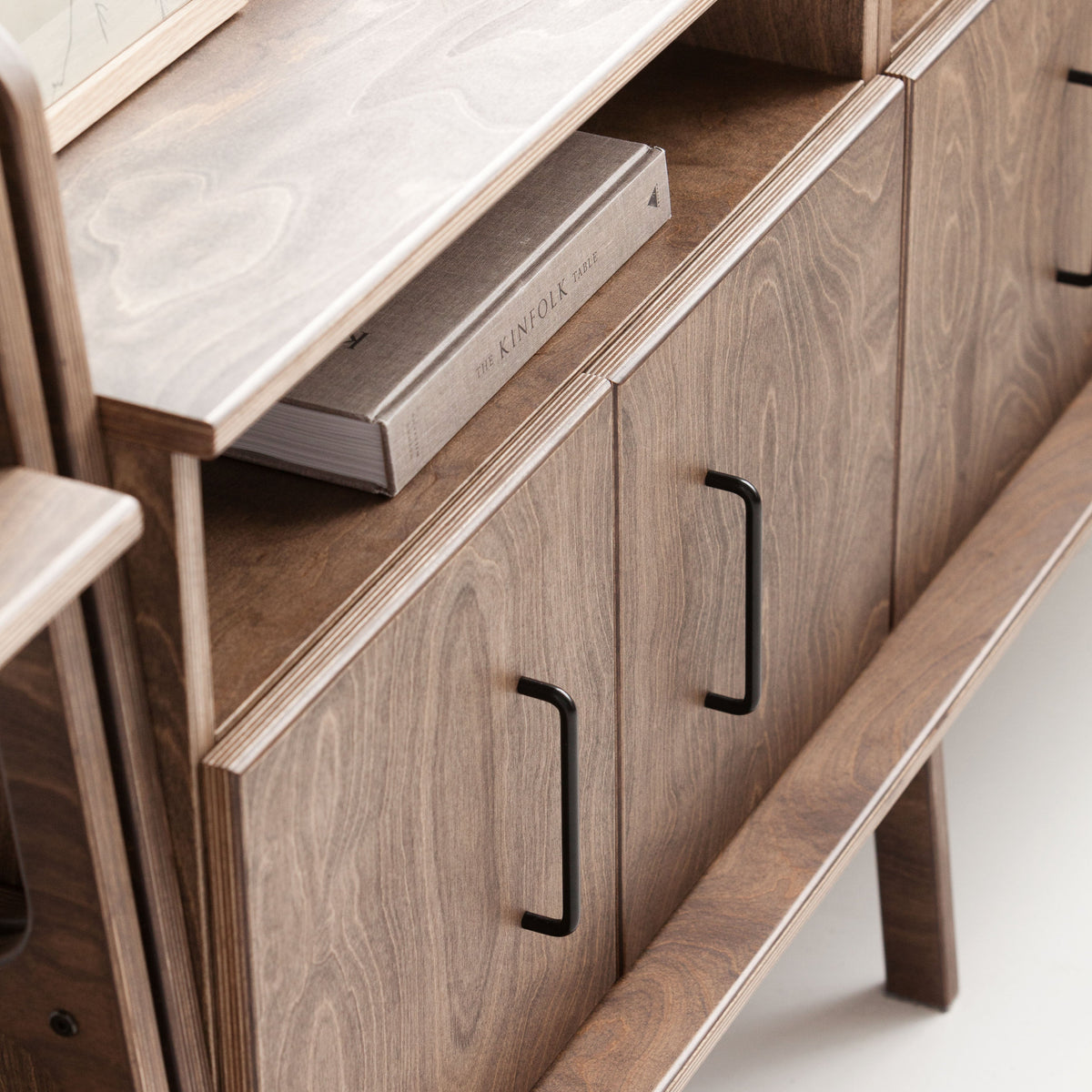 Enfilade mid-century · Deux niches ouvertes · 143 cm