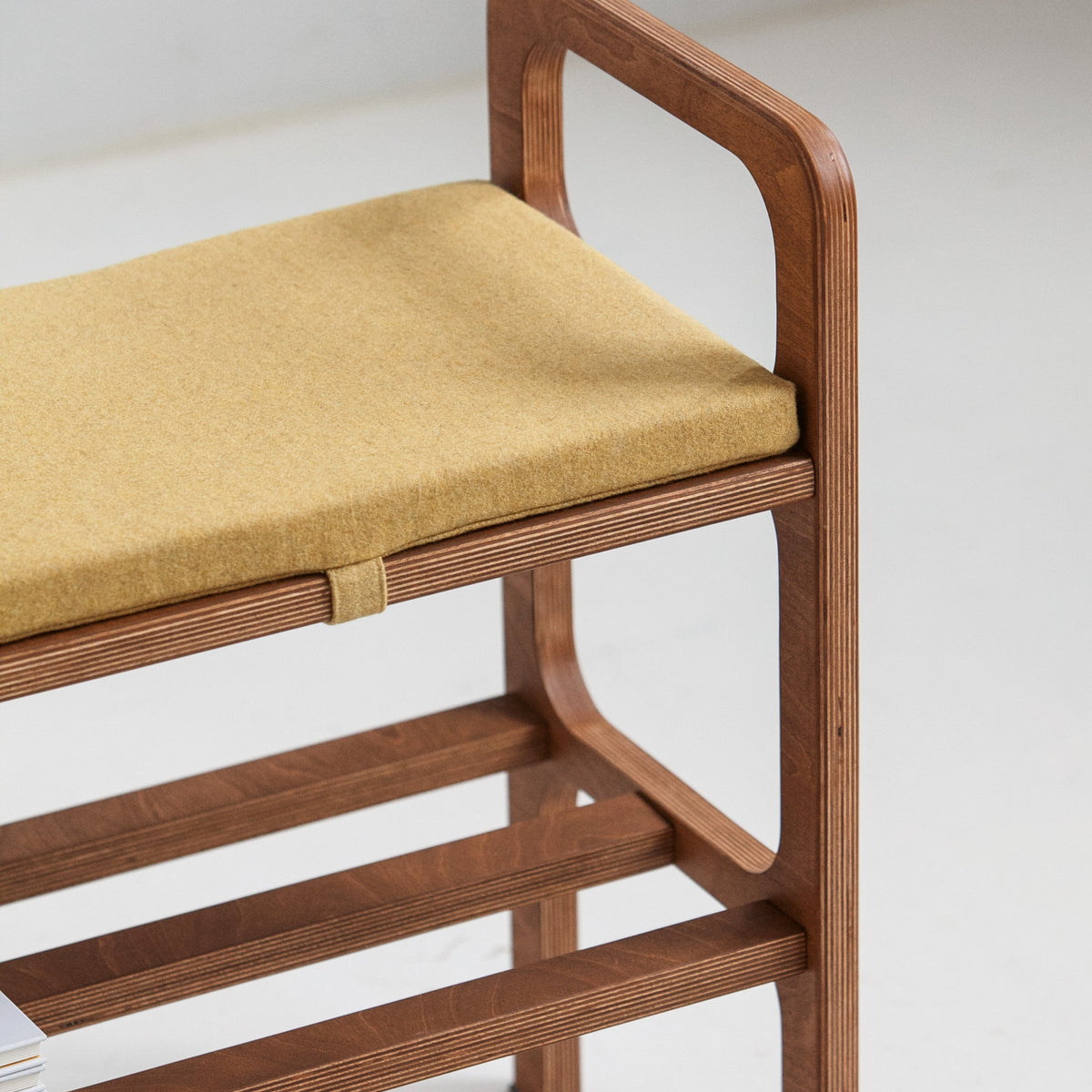 Shoe Bench with Cushion · Straight Legs