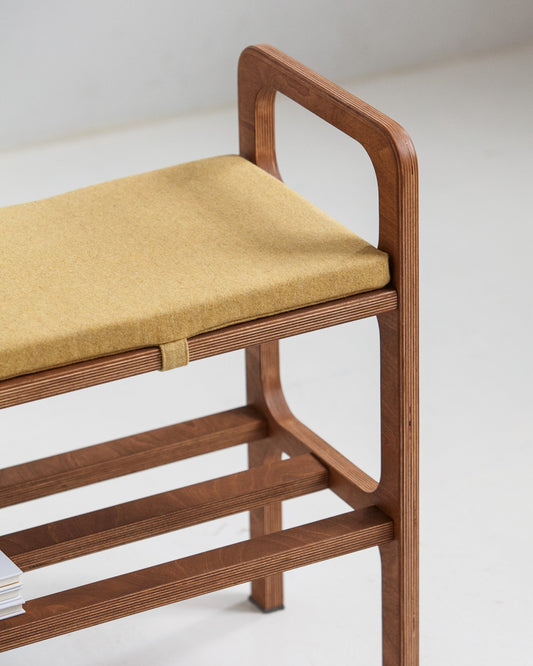 Bench with straight legs and cushion