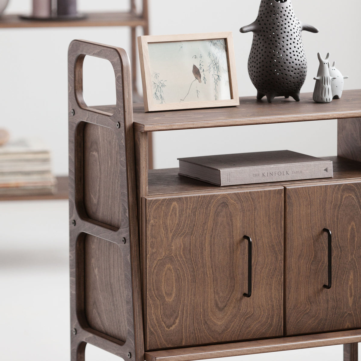 Enfilade mid-century · Deux niches ouvertes · 143 cm