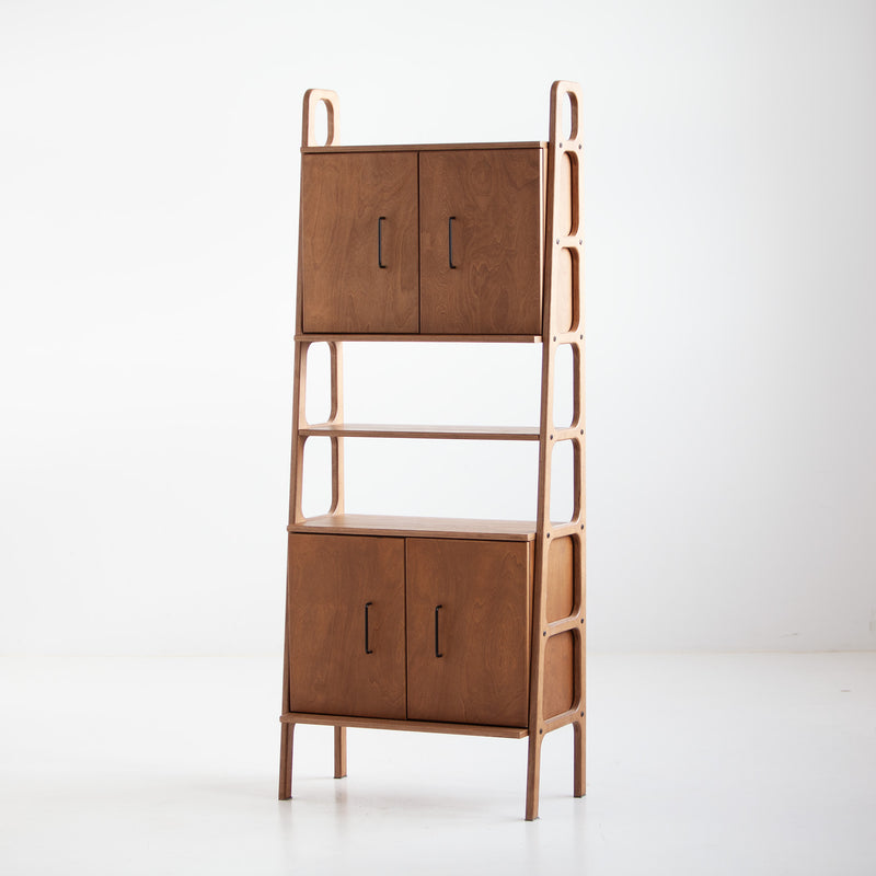 Bookcase Maxi W74 with two cabinets WALNUT