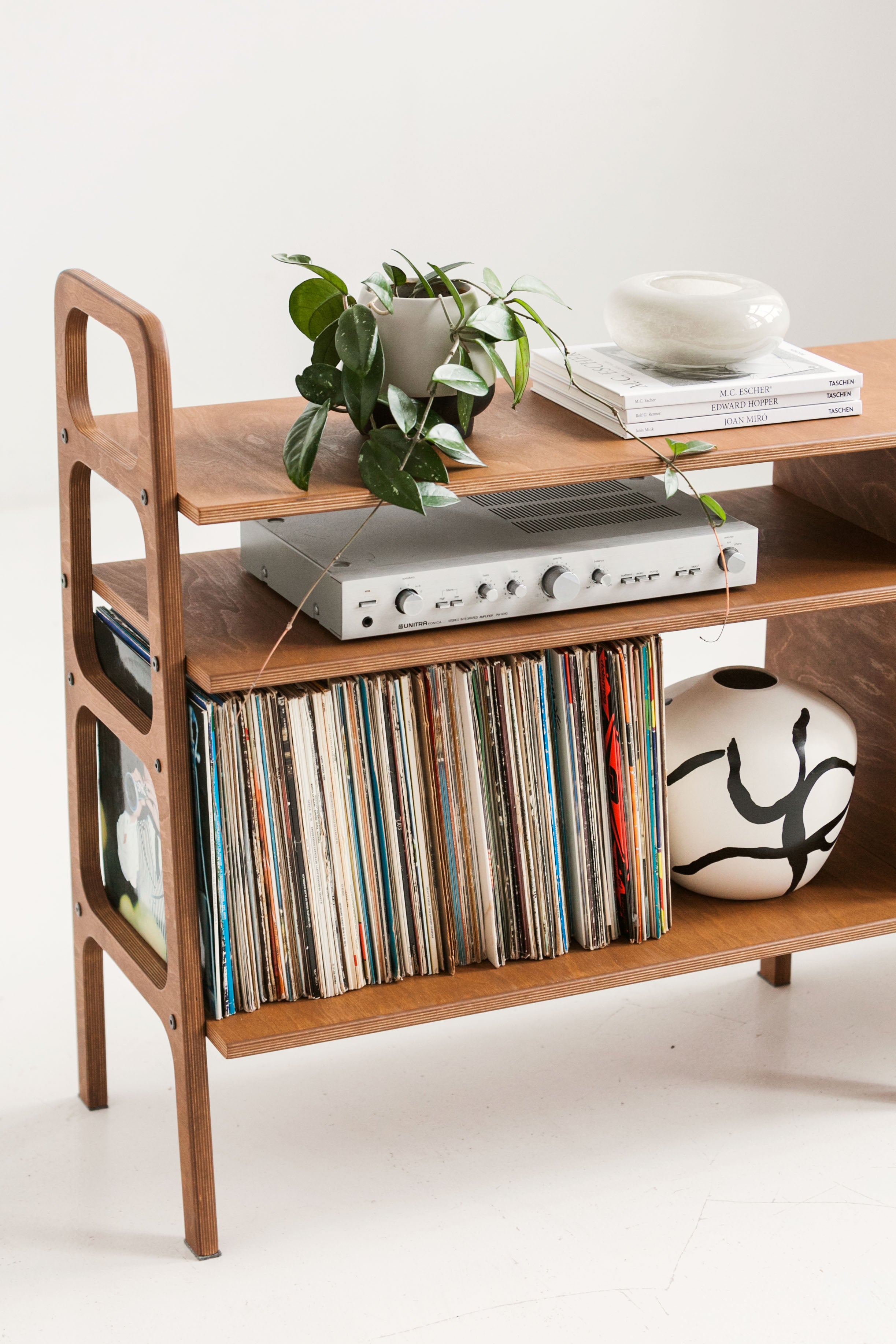 Modular low bookcase for vinyl & hi-fi storage | Double Mini II