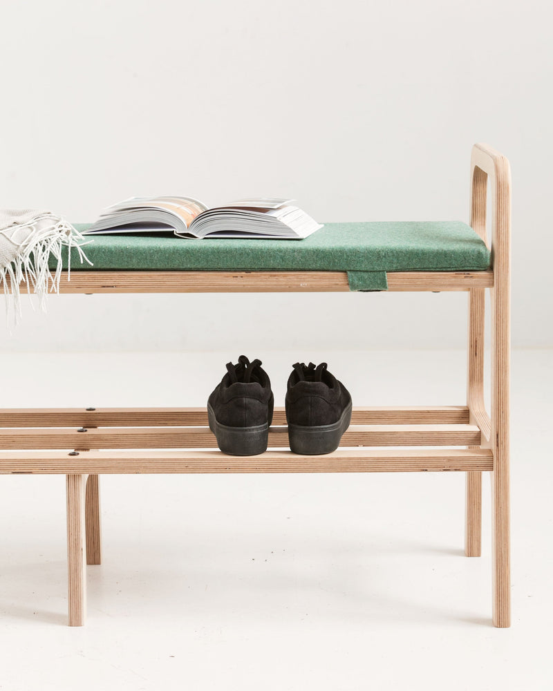 Long Entryway Bench with Cushion · 120–150 cm