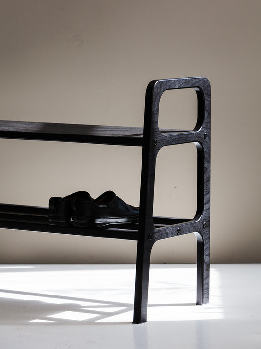 Bench W97 with straight legs BLACK