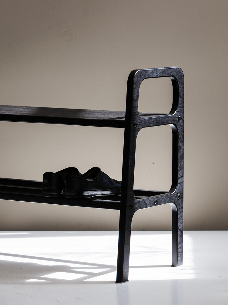 Bench W97 with straight legs BLACK