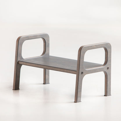 Bench for kids SLATE GREY, in birch plywood