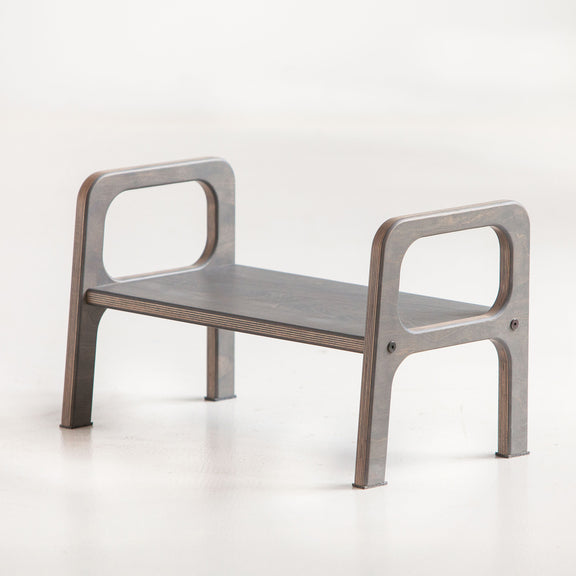 Bench for kids SLATE GREY, in birch plywood