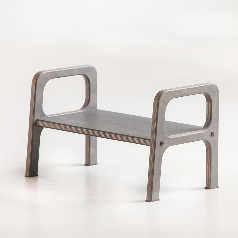 Bench for kids SLATE GREY, in birch plywood