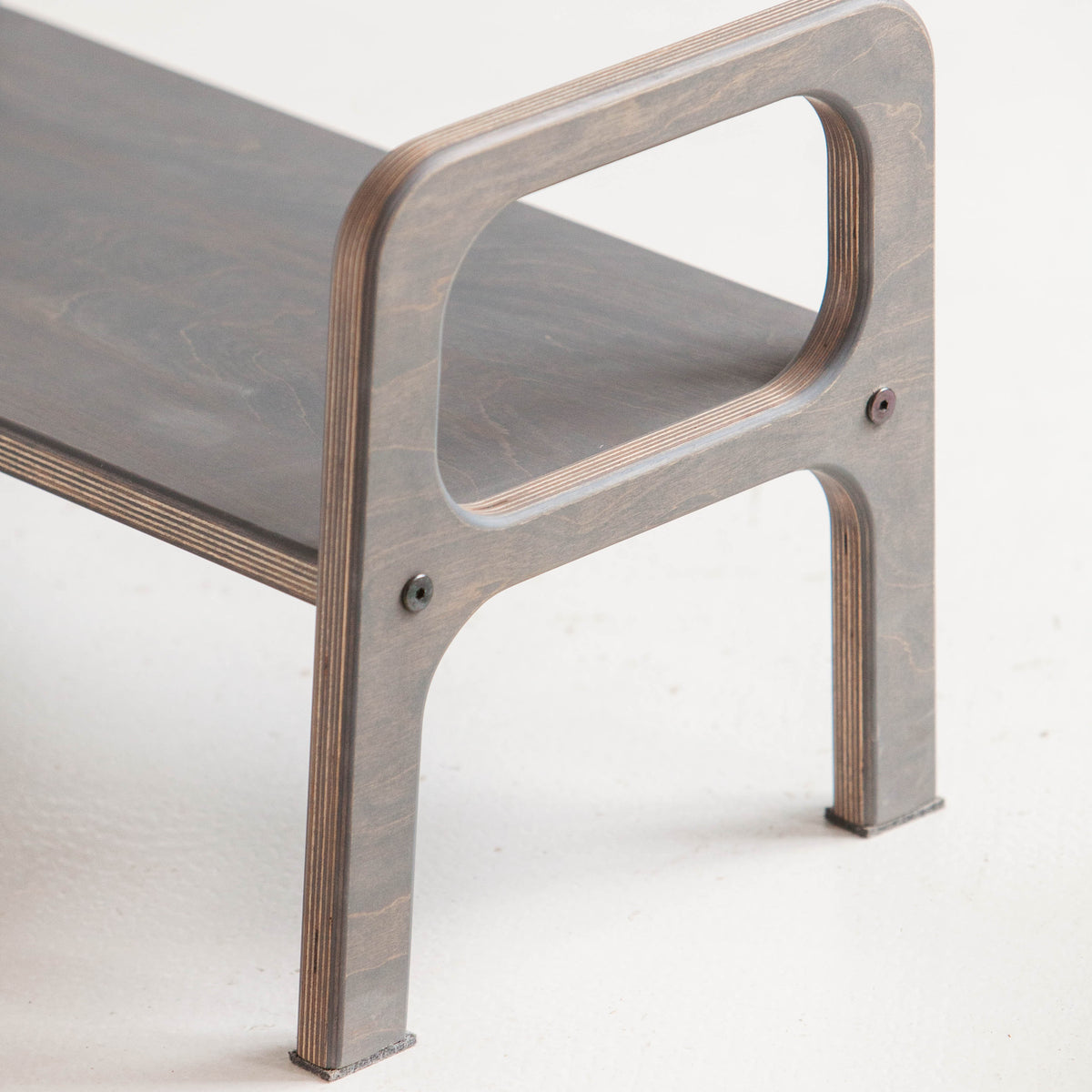 Bench for kids SLATE GREY, in birch plywood (view 2)