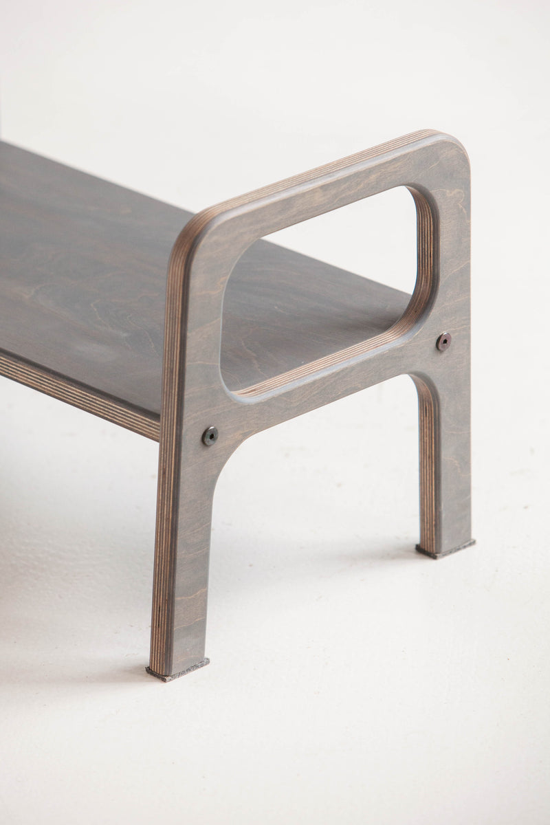 Bench for kids SLATE GREY, in birch plywood (view 2)