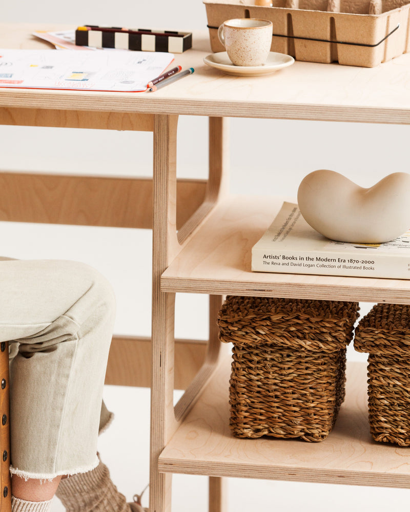 Mid-Century Desk · 180 cm · 2 Drawers & 2 Shelves