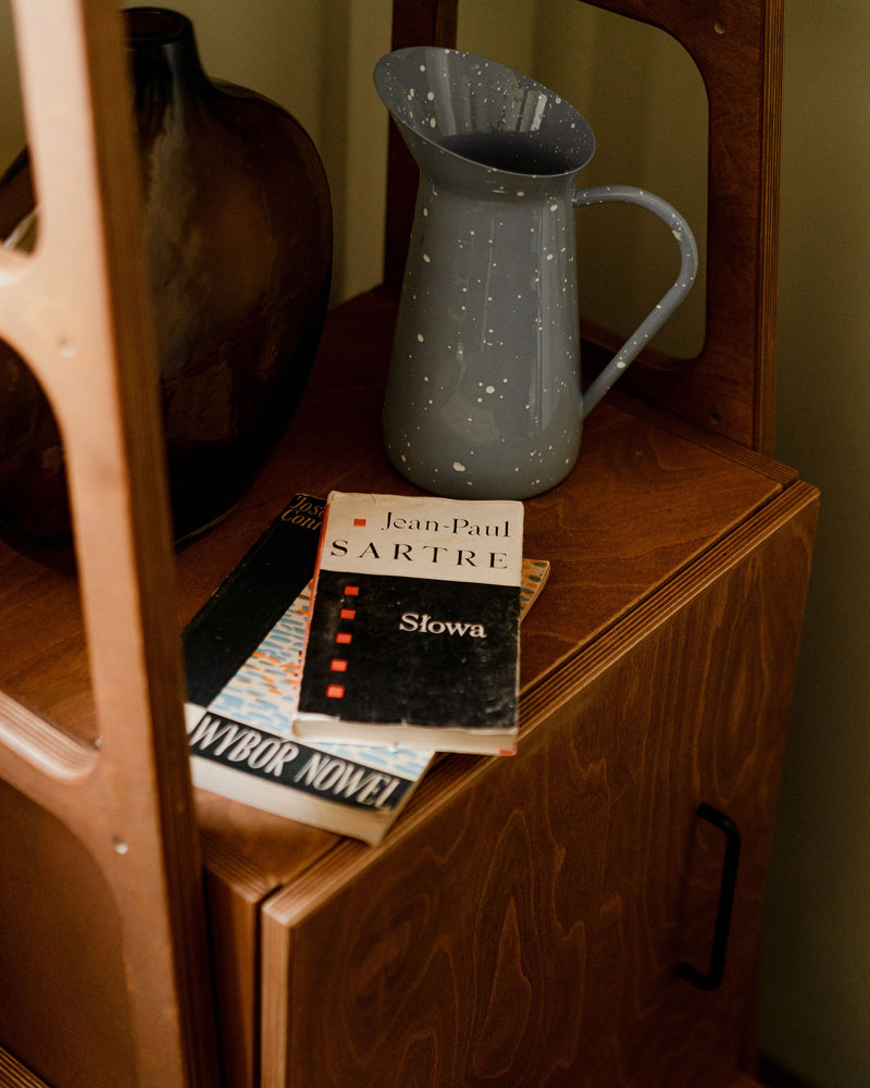Wooden-mid-century-modern-bookcase-with-cabinet