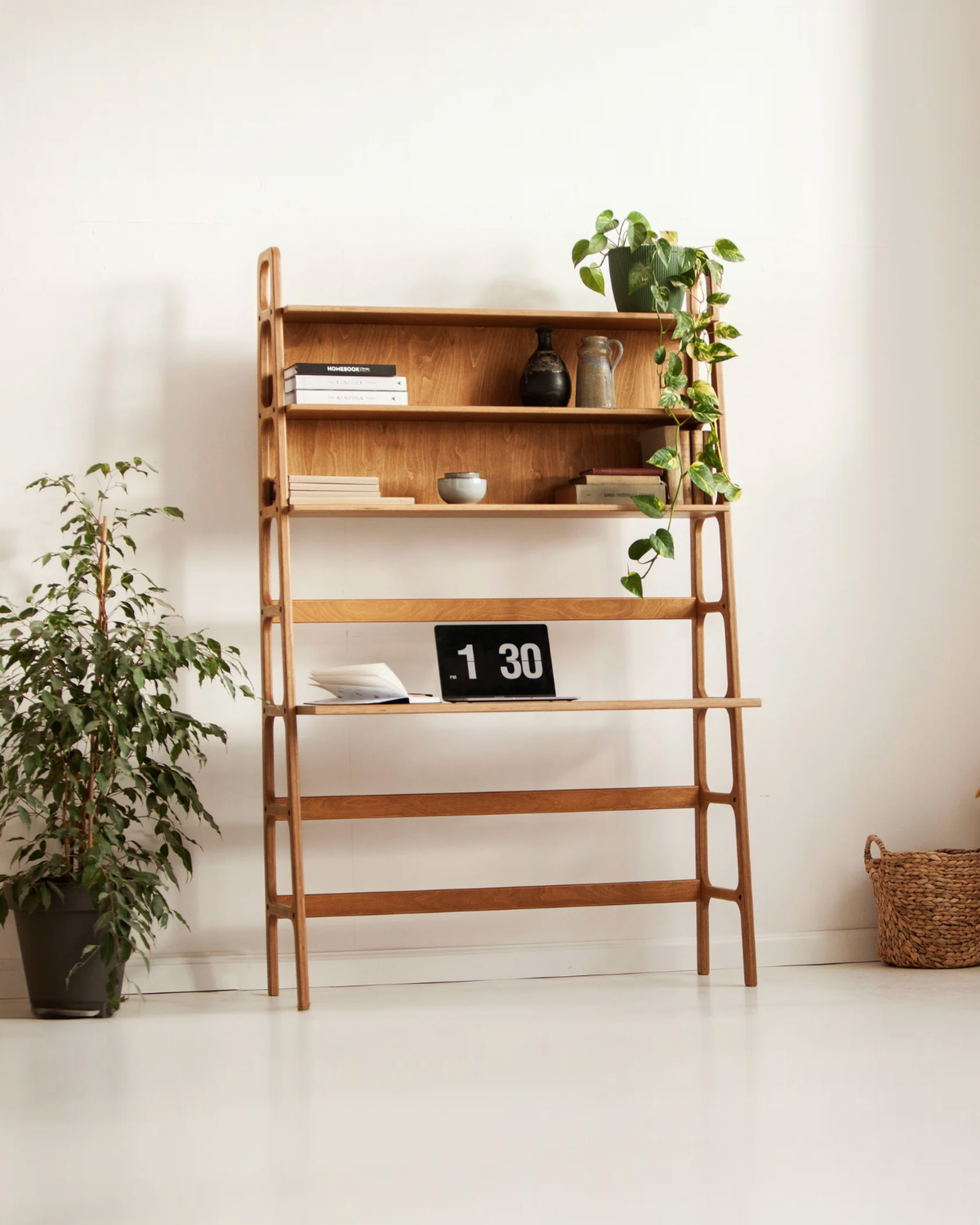 Mid-Century Desk with Shelves · Maxi · 190 cm