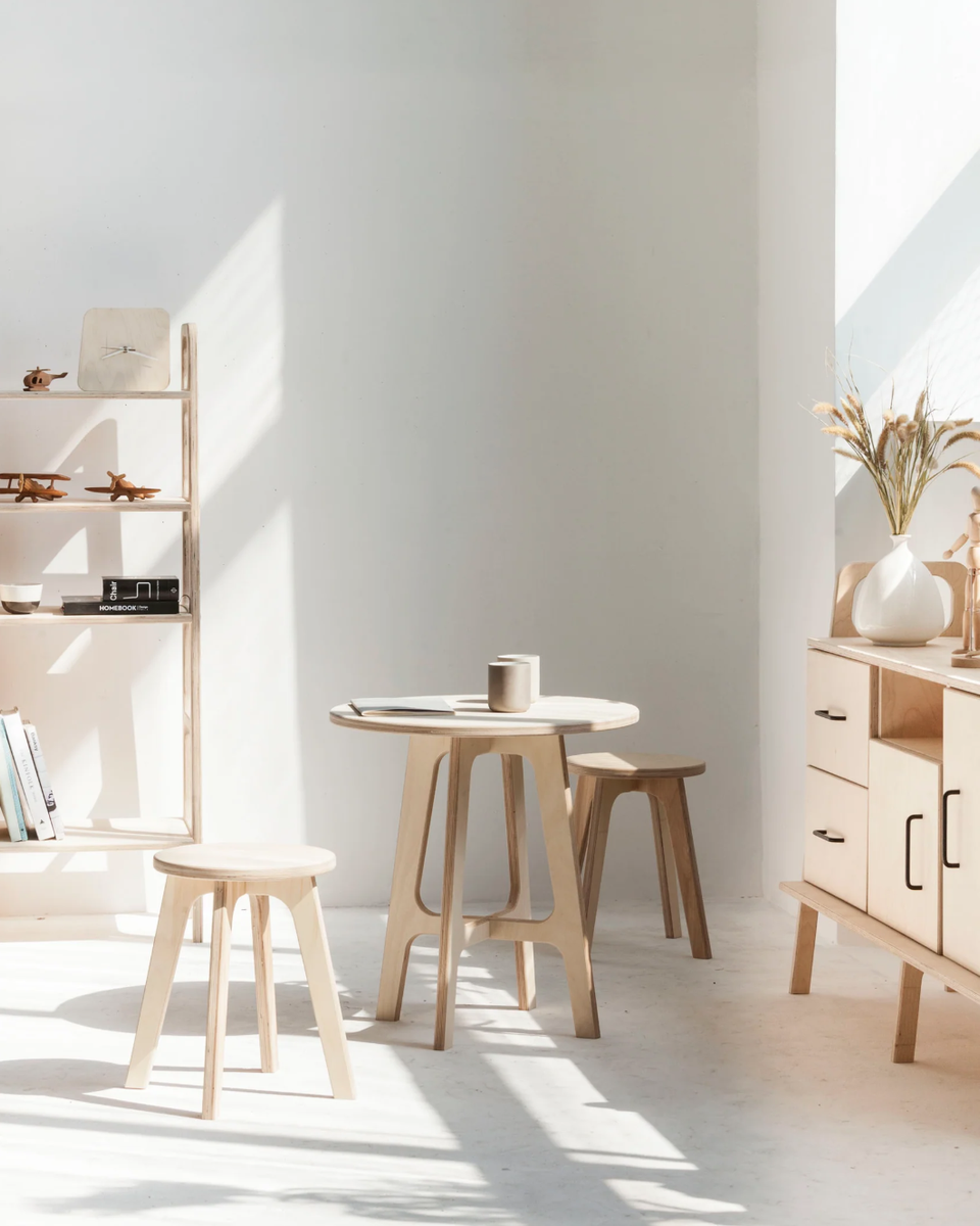 Sgabello mid-century · tondo