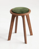 Sgabello mid-century · tondo · con cuscino