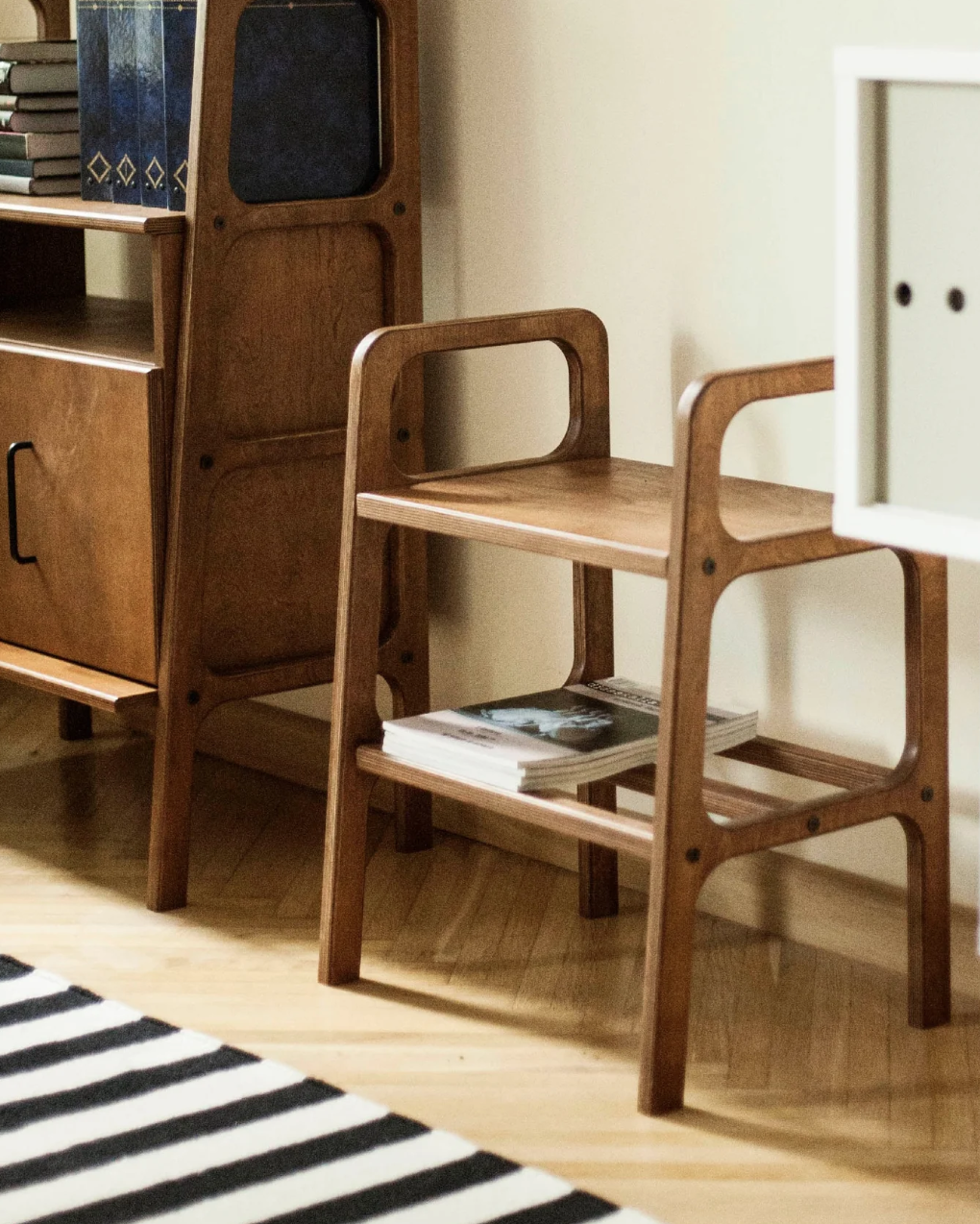 Sgabello-panca mid-century · 51 cm
